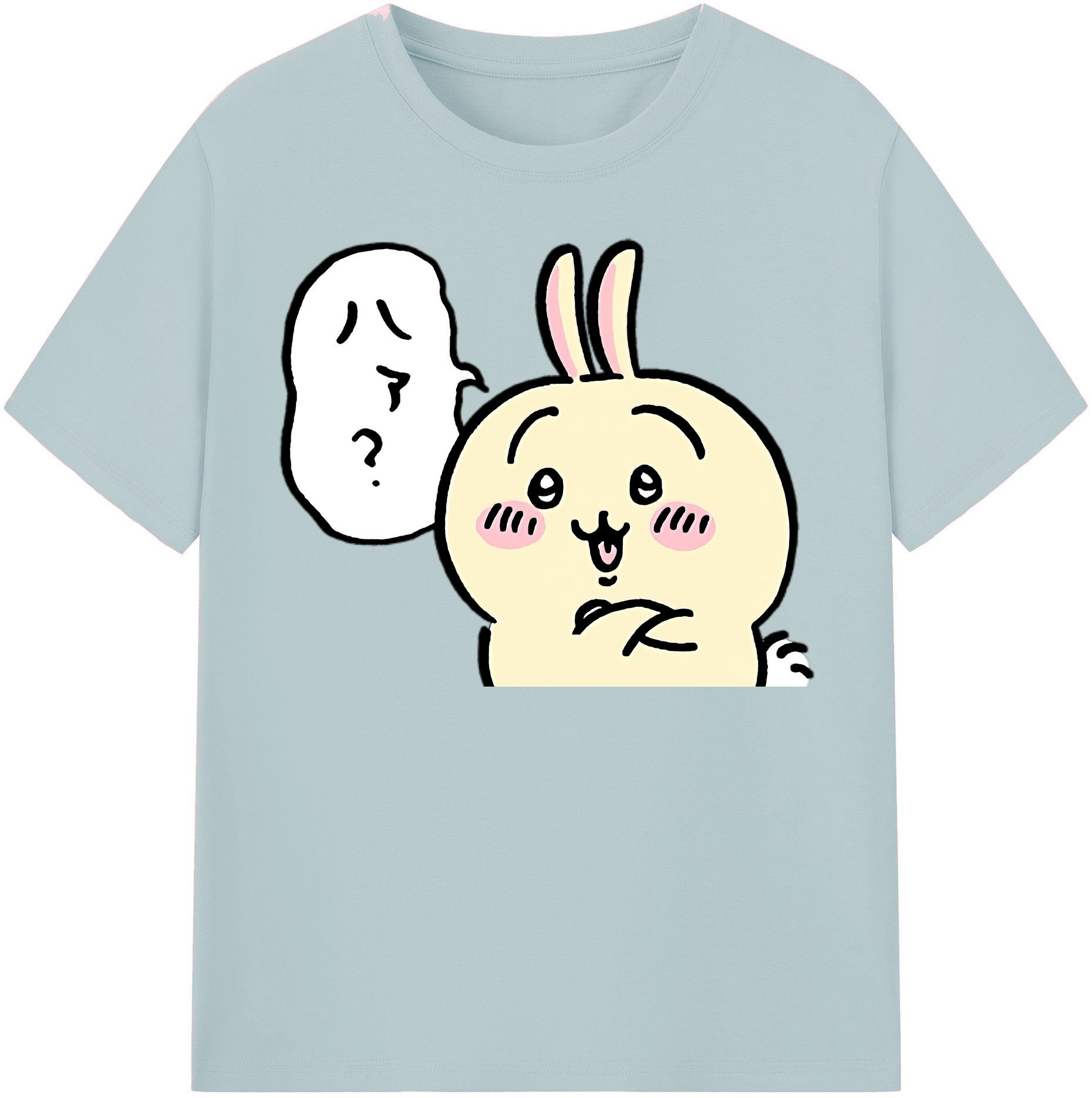 （画像用） ちいかわ うさぎ Chii-kawa usagi 綿100％半袖Tシャツ（フロントプリント）
